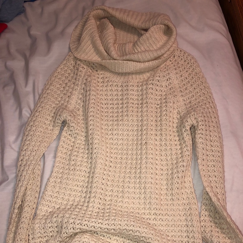 knit cowl neck sweater